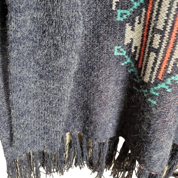 Paper Crane Sweater Comfy Oversized Fringe Boho Cotton blend Western Sz. S - Picture 4 of 8